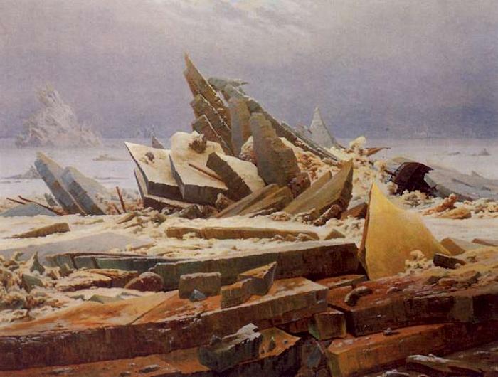 Caspar David Friedrich The Wreck of Hope Norge oil painting art